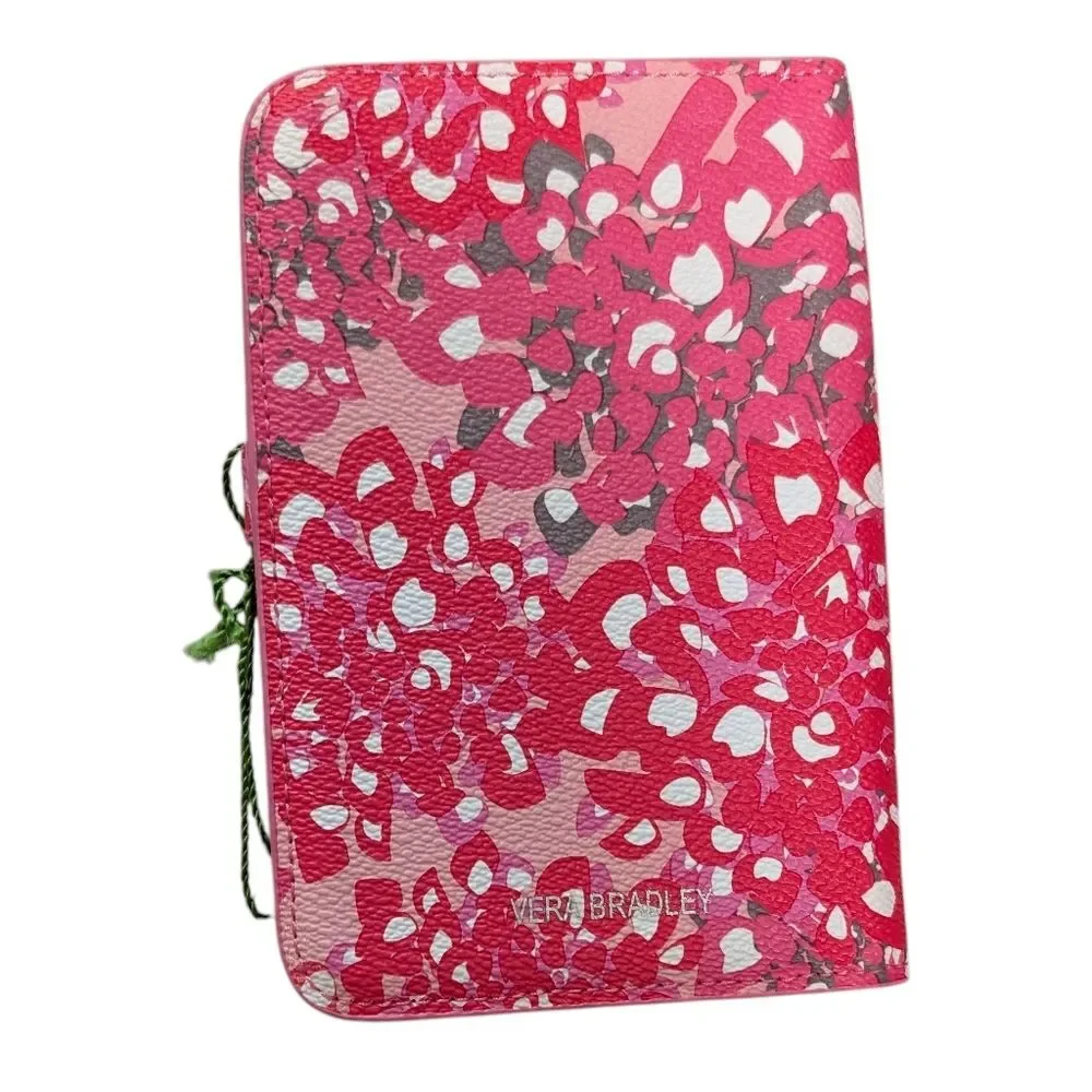 Vera Bradley Mesh Sequin Camocat Pink Wristlet cosmetic bag blooms notebook pen